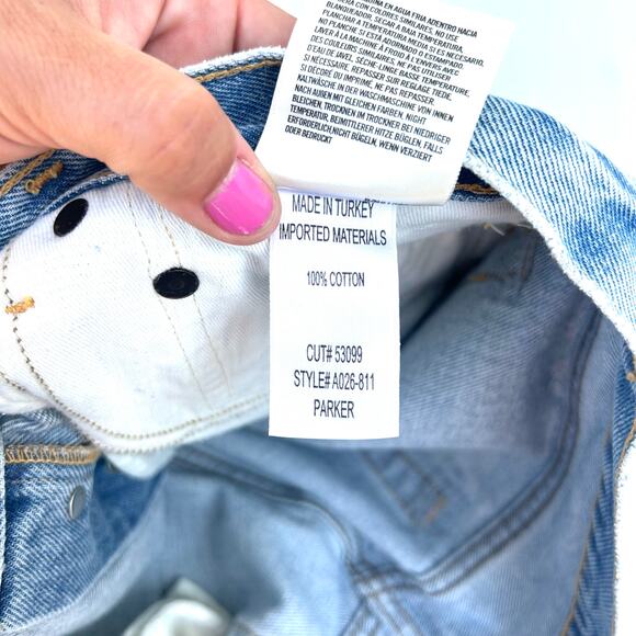 Agolde Parker Vintage Cut Off Jean Shorts Button Fly Encore Medium Wash 30 - Picture 7 of 7